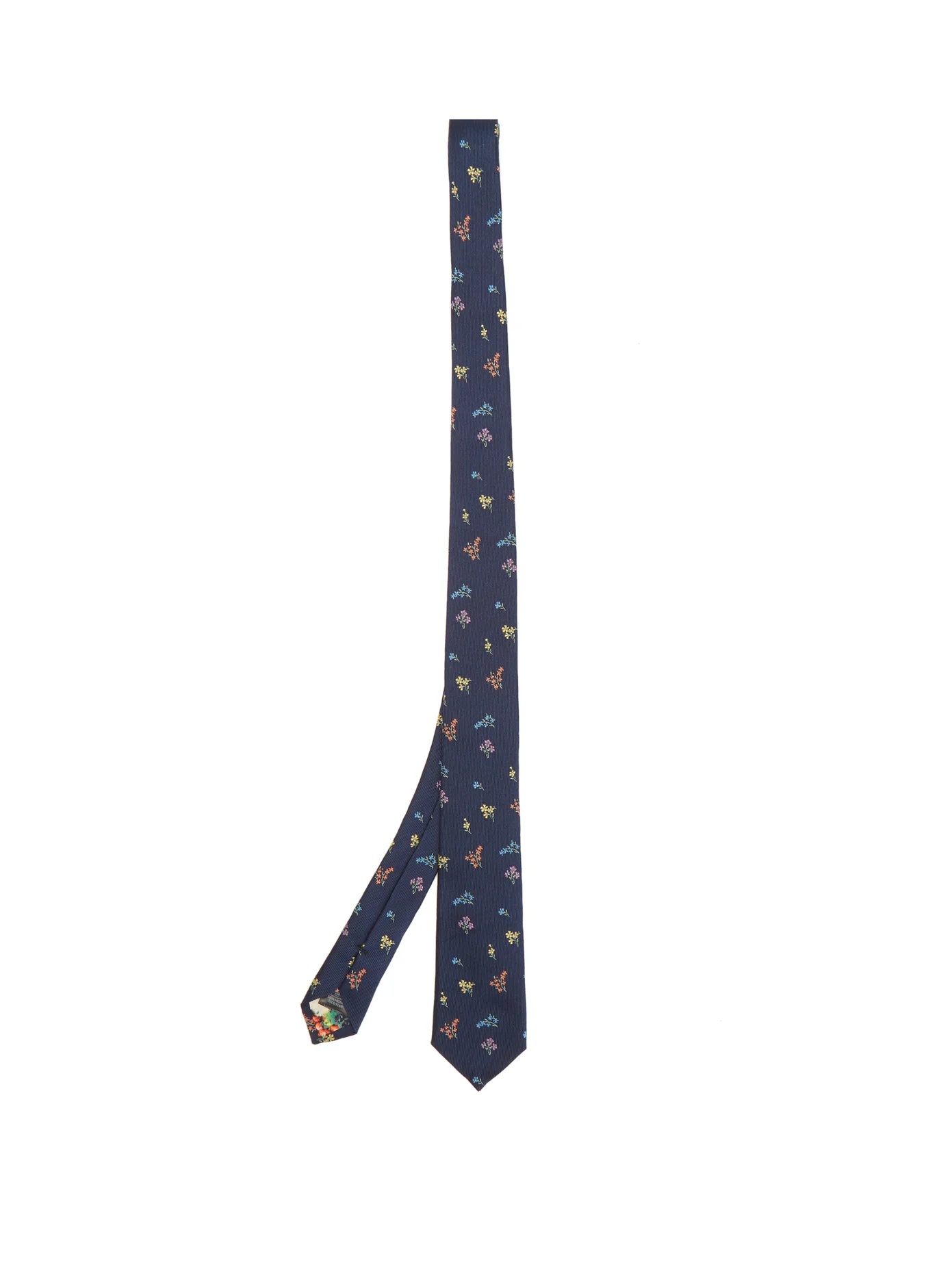 Floral-embroidered silk-twill tie - 1