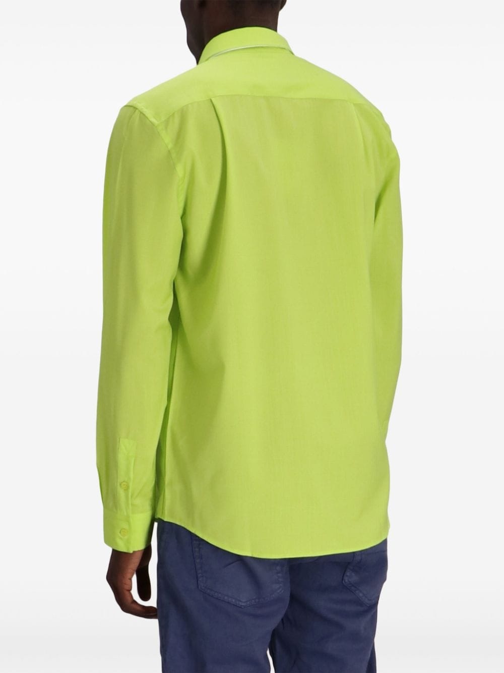 embroidered-logo wool shirt - 4
