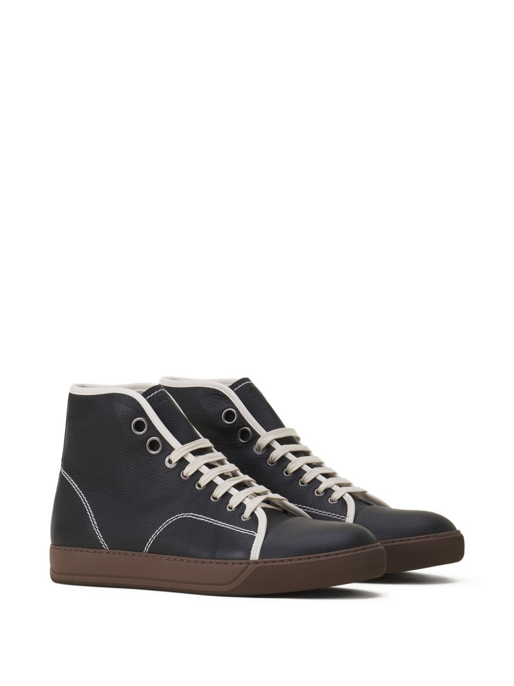 leather lace-up sneakers - 2