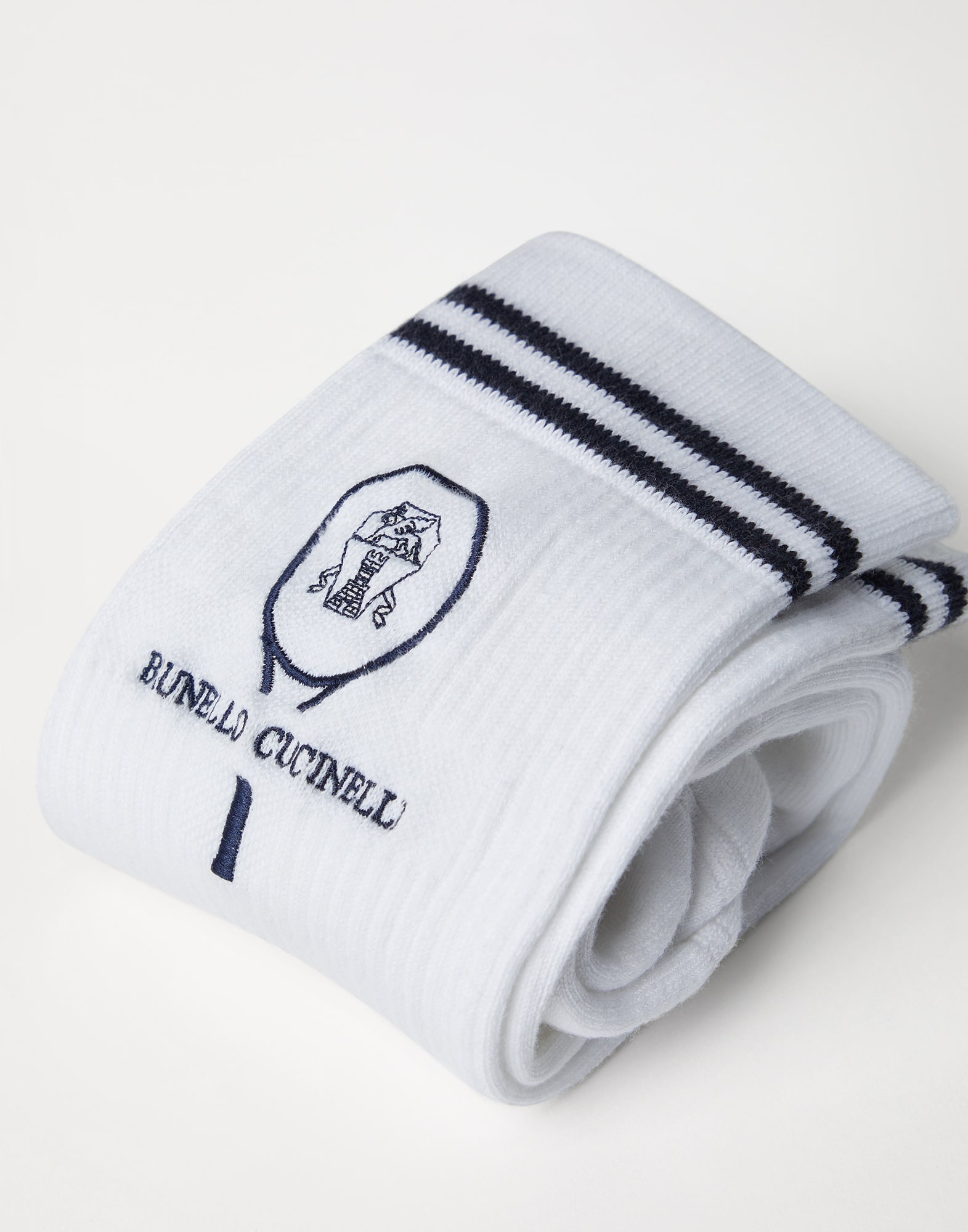 Techno cotton rib knit socks with embroidery - 2