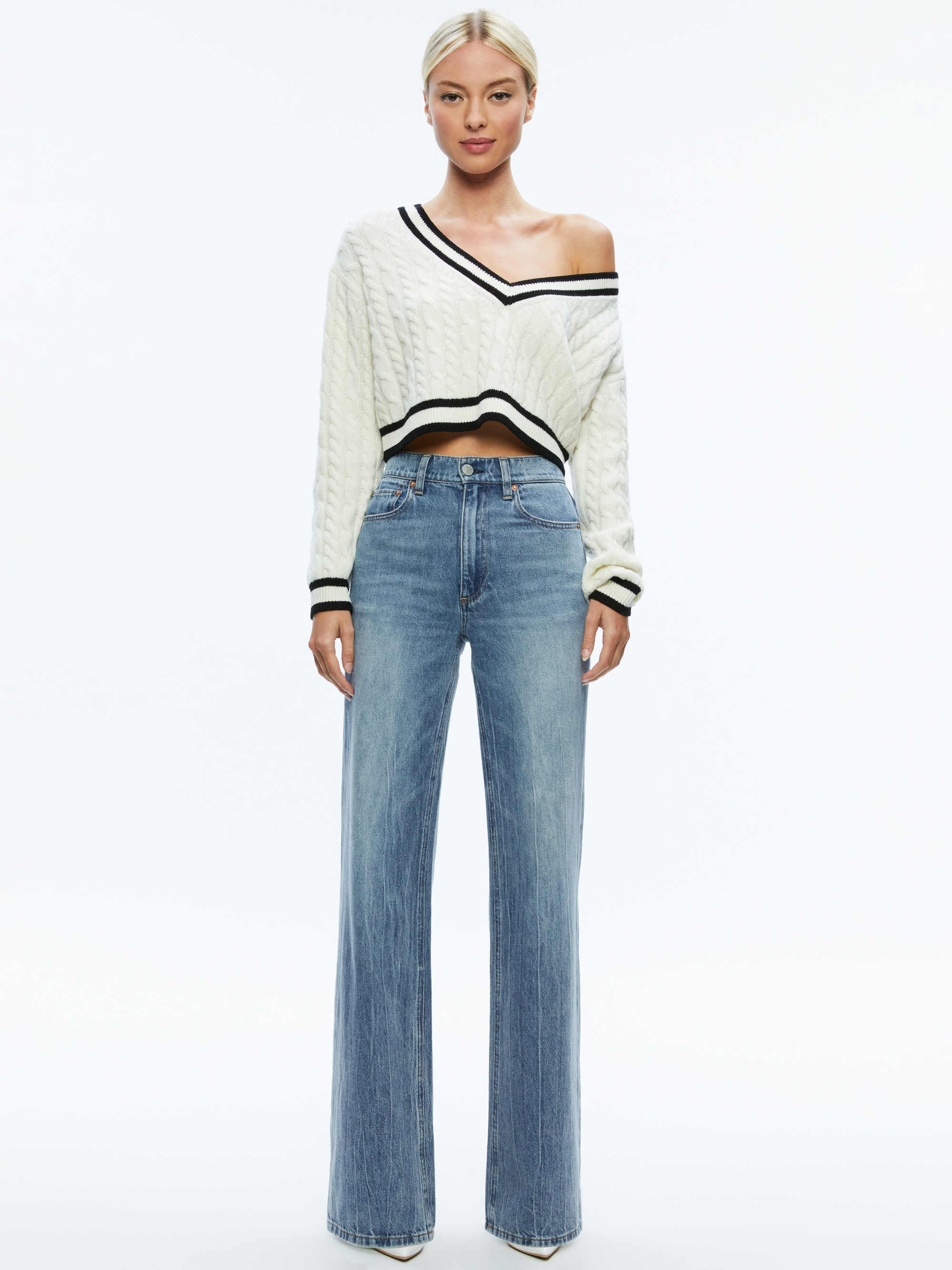 AYDEN CROPPED V-NECK PULLOVER - 6