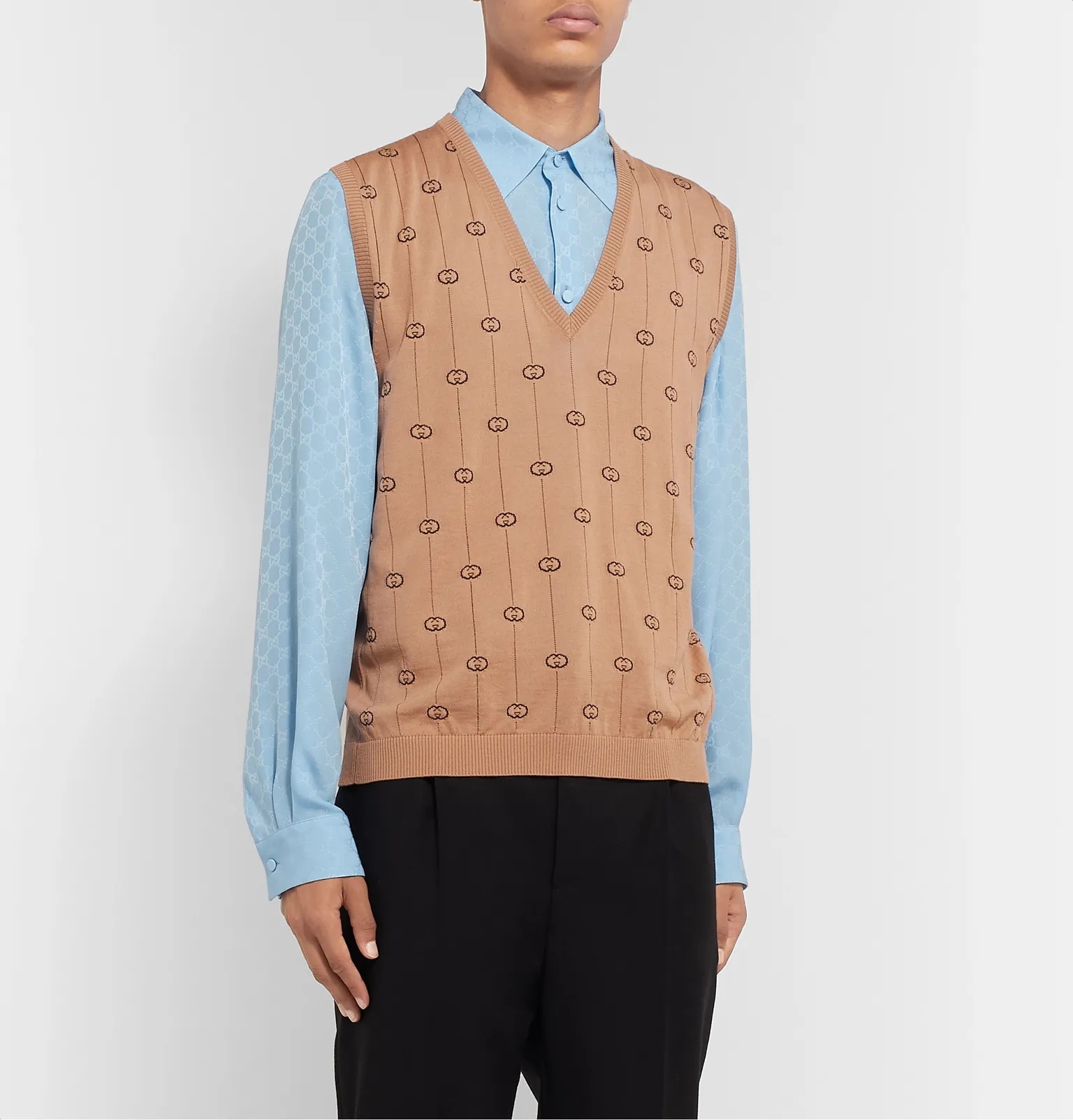 Logo-Jacquard Wool-Blend Sweater Vest - 4