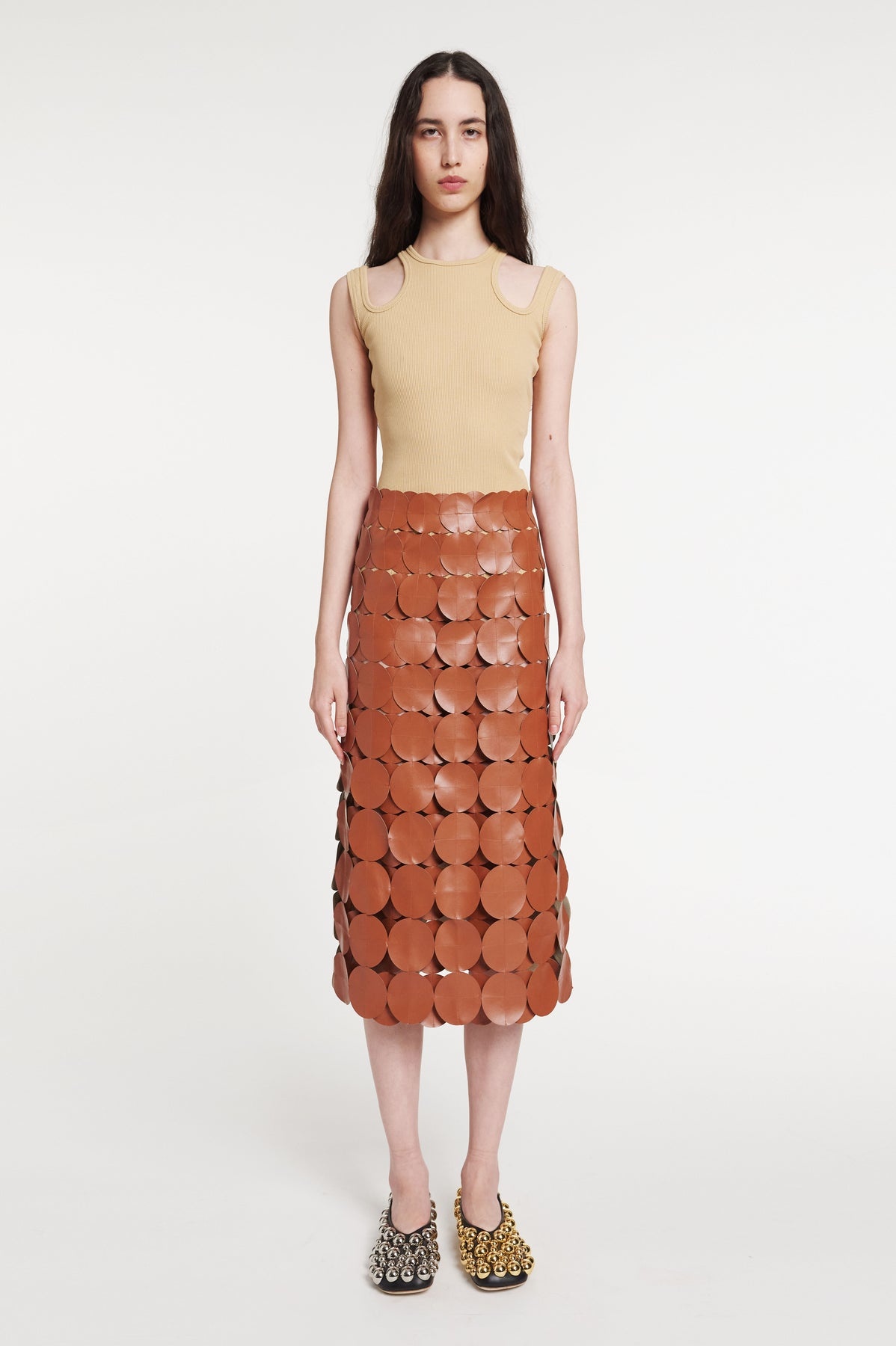 MULTI CIRCLE DOUBLE LAYERED SKIRT BRICK - 1