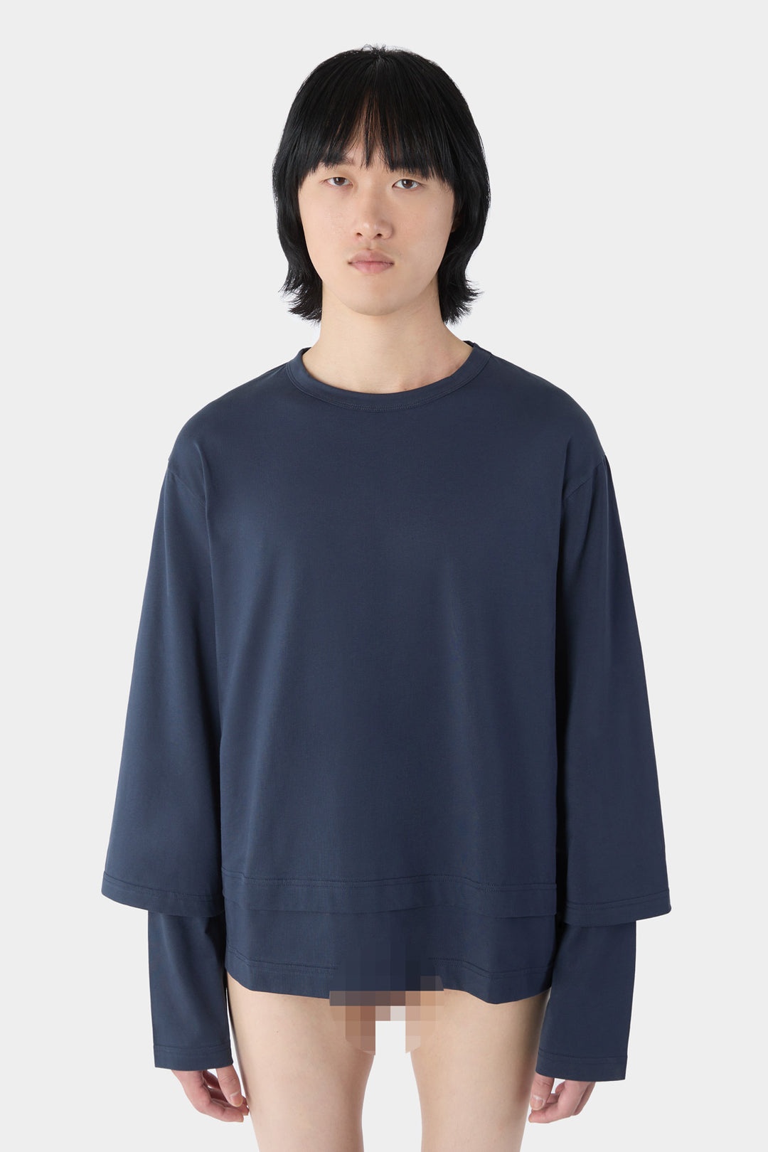 DOUBLE 'EVERYDAY I WEAR SUNNEI' LONG SLEEVE T-SHIRT / carbon - 3