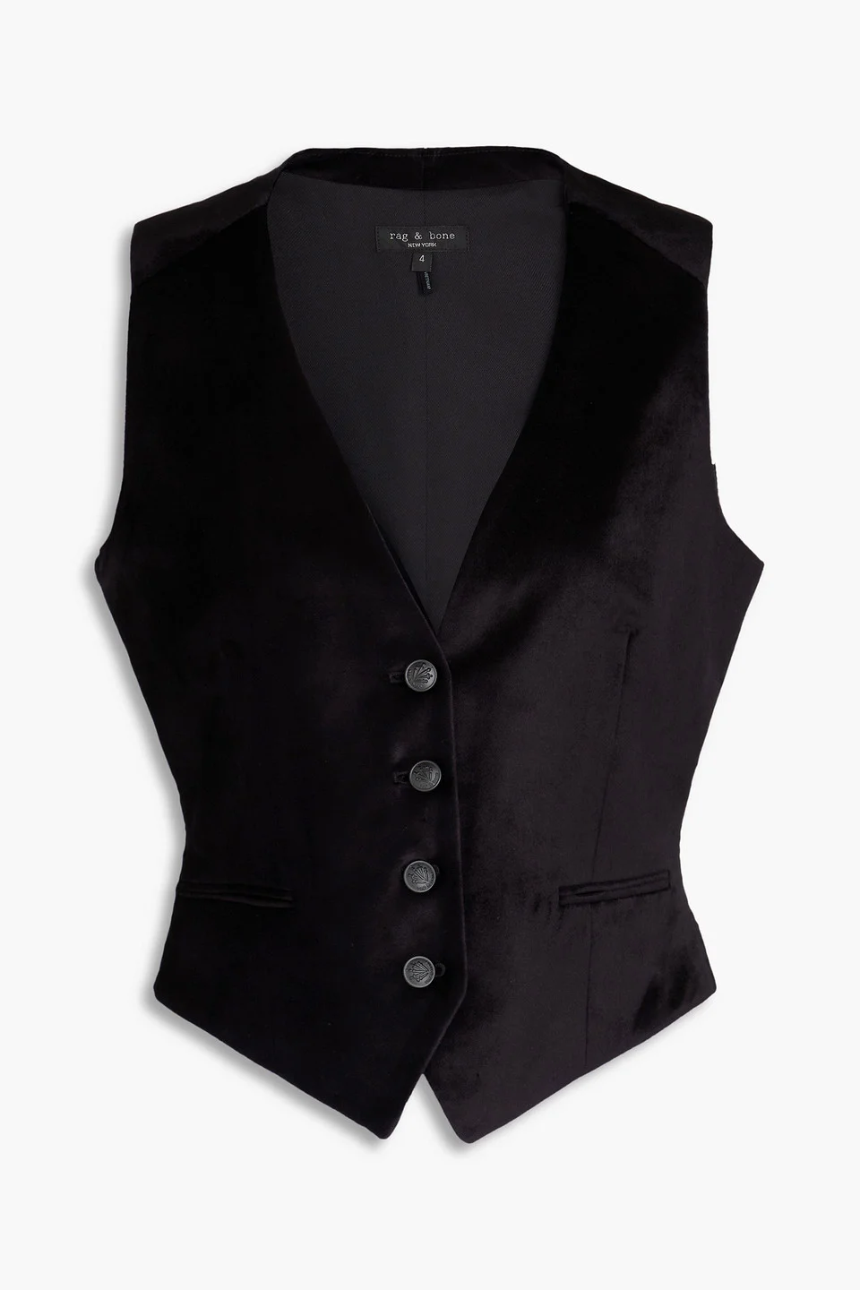 Priya cotton-blend velvet vest - 1