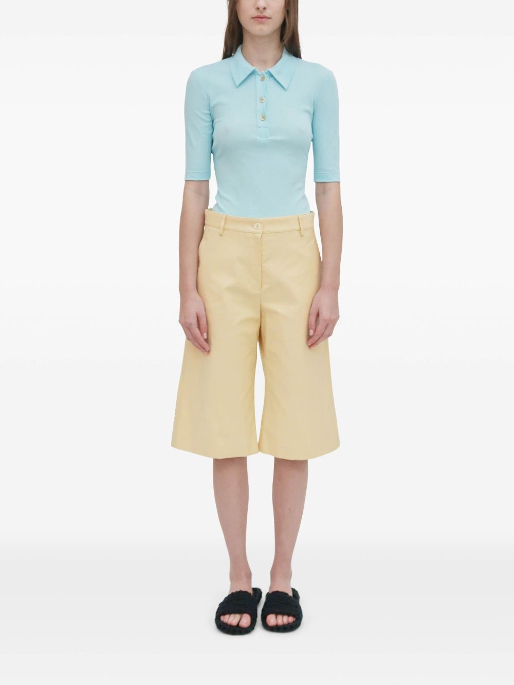 button-fastening polo top - 2
