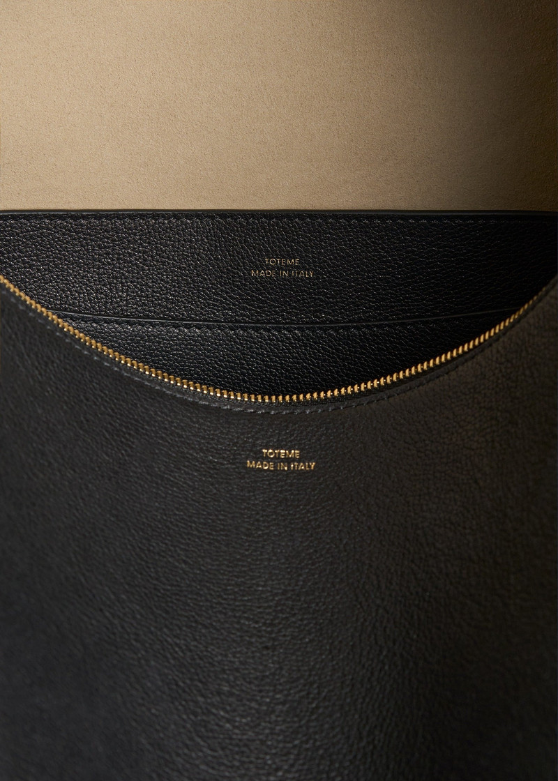 Bevel grained-leather bag black 5