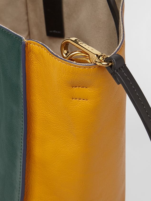 YELLOW AND GREEN MUSEO SOFT BAG IN TUMBLED CALFSKIN - 5