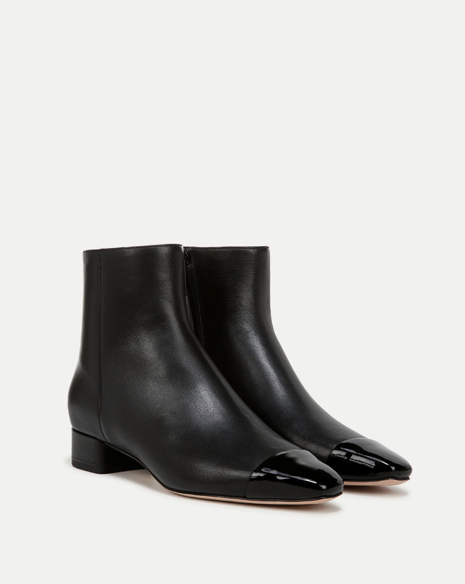 CECILE LEATHER CAP-TOE BOOTIE - 2