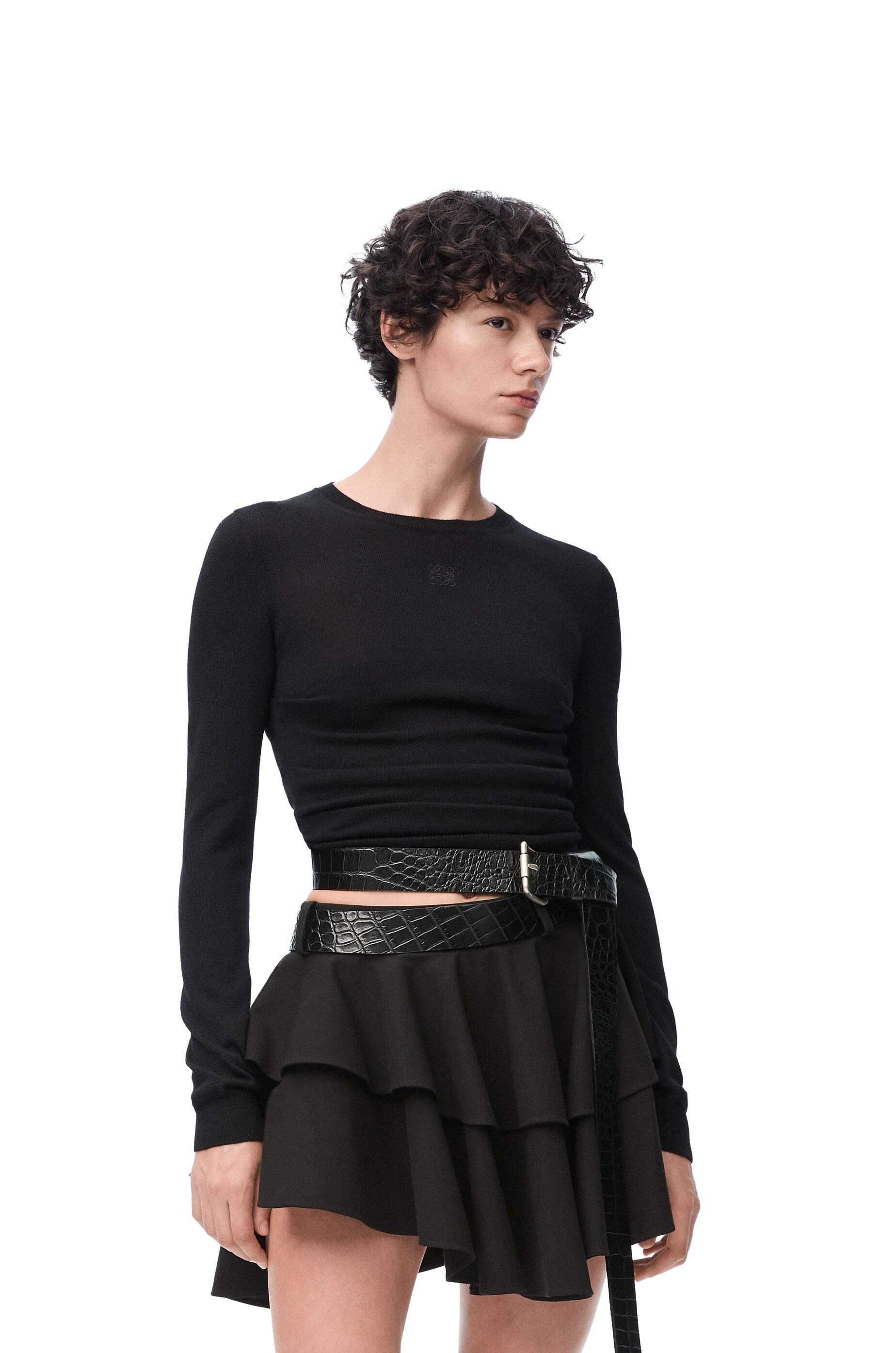 Draped sweater in cashmere and silk - 3