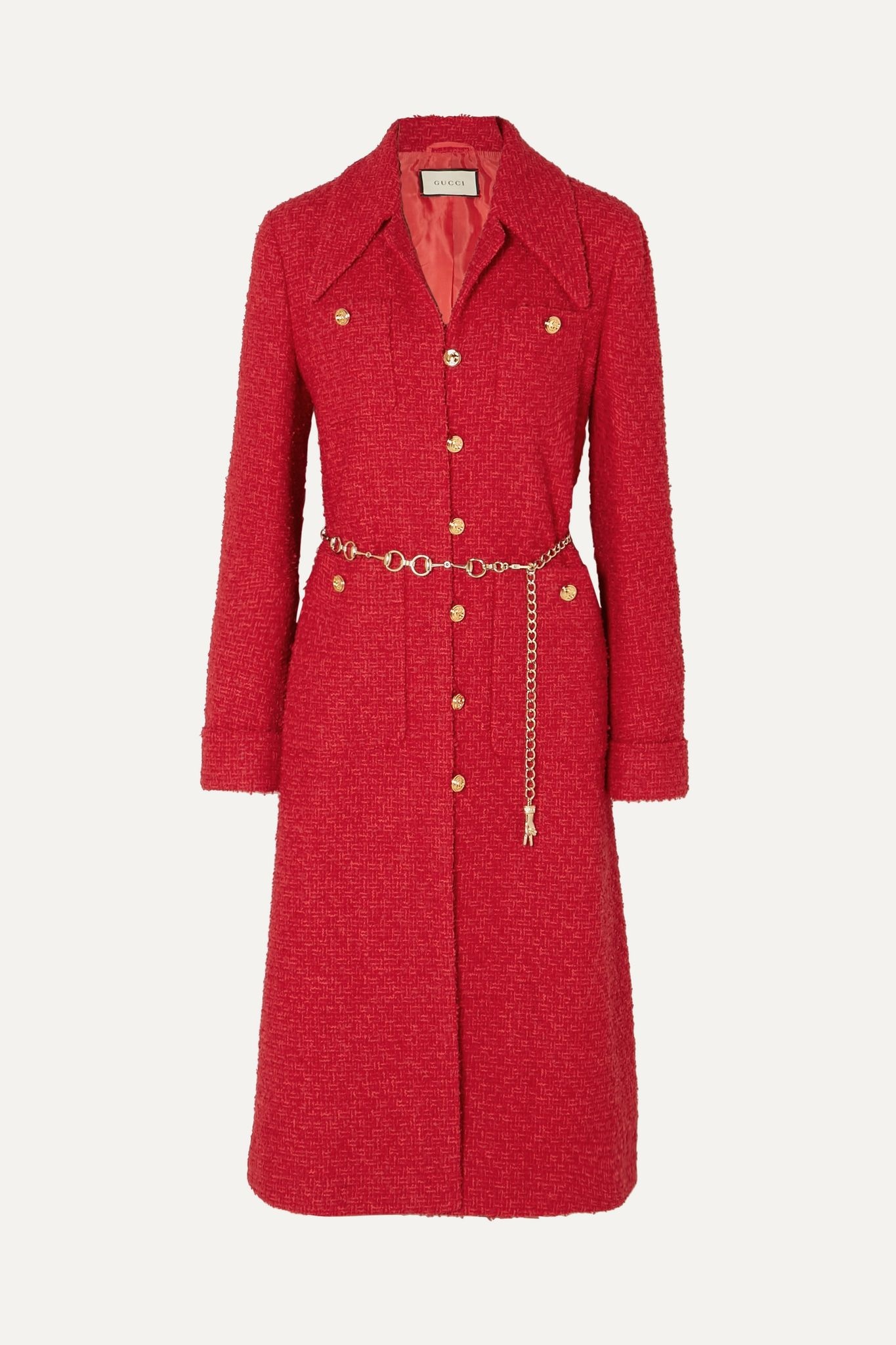 Belted tweed coat - 1