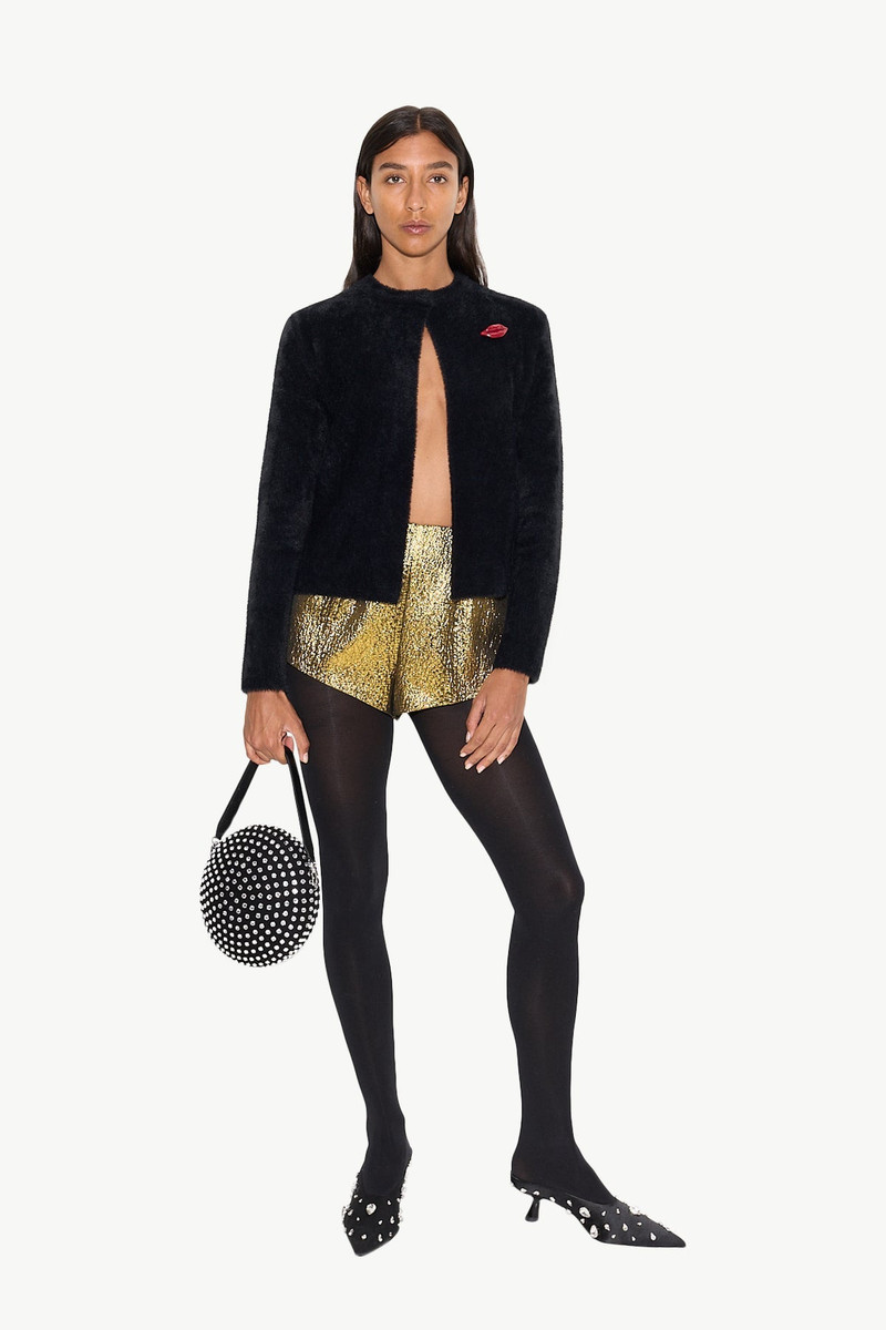 SIMONMILLER Fleur Metallic Shorts In Star Gold outlook