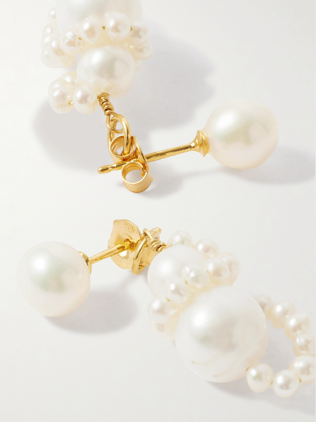 Recycled Gold-plated Pearl Earrings - 3