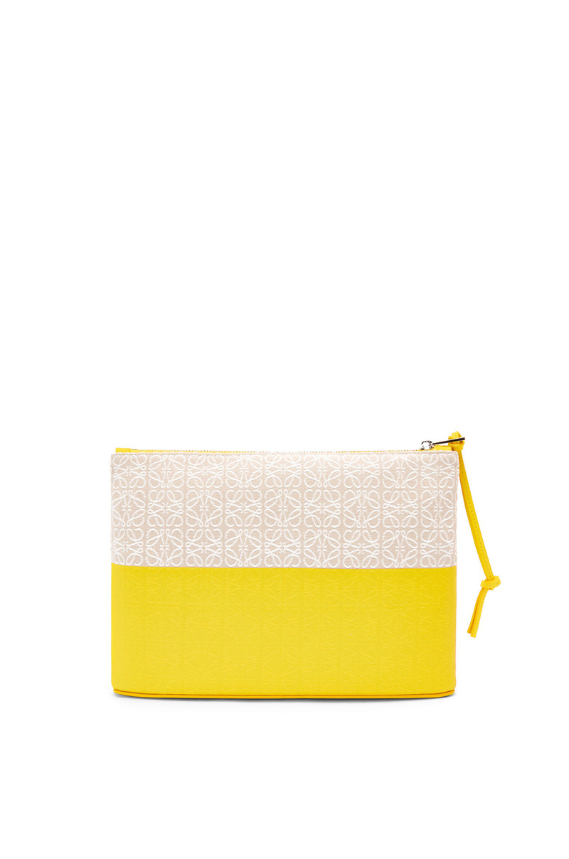 Oblong pouch in jacquard and calfskin 4