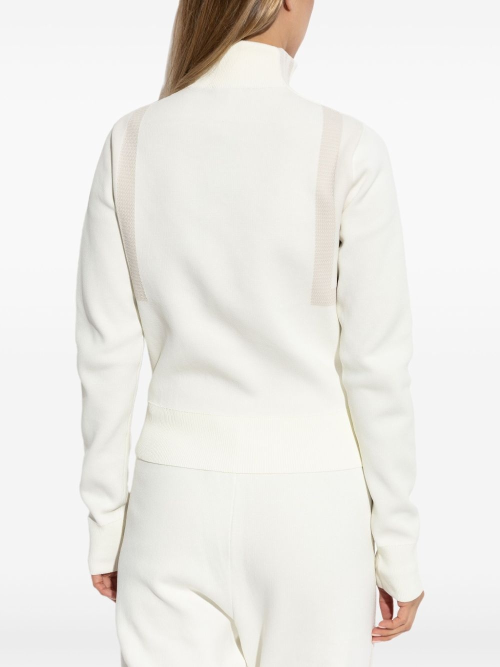 zip-front ribbed cardigan - 4