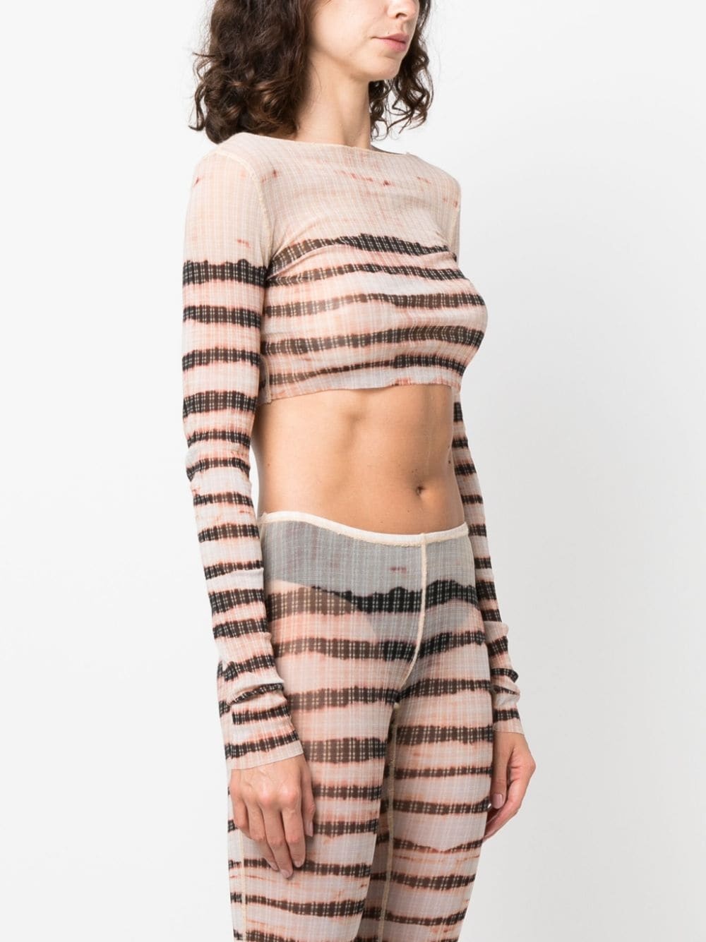 stripe-print crop top - 3