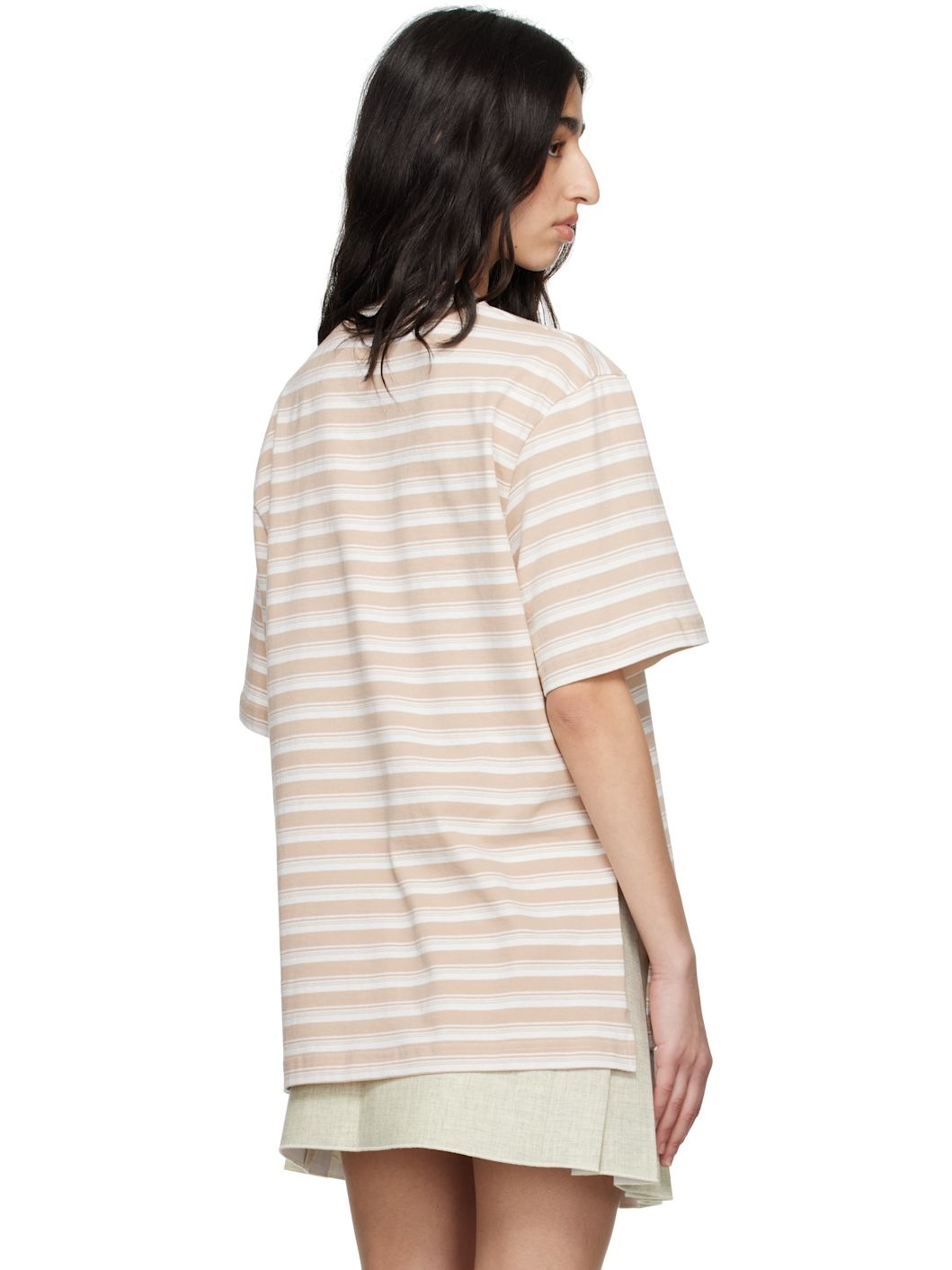 White & Beige Oversized T-shirt - 3