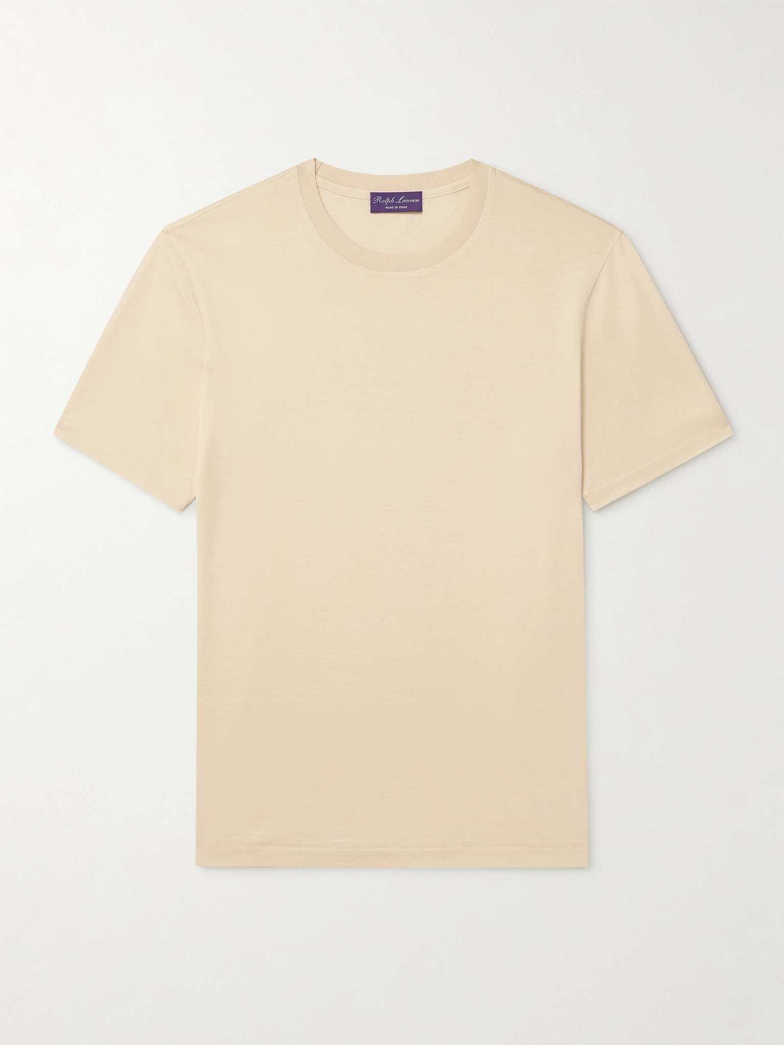 Slim-Fit Logo-Embroidered Cotton and Silk-Blend Jersey T-Shirt - 1