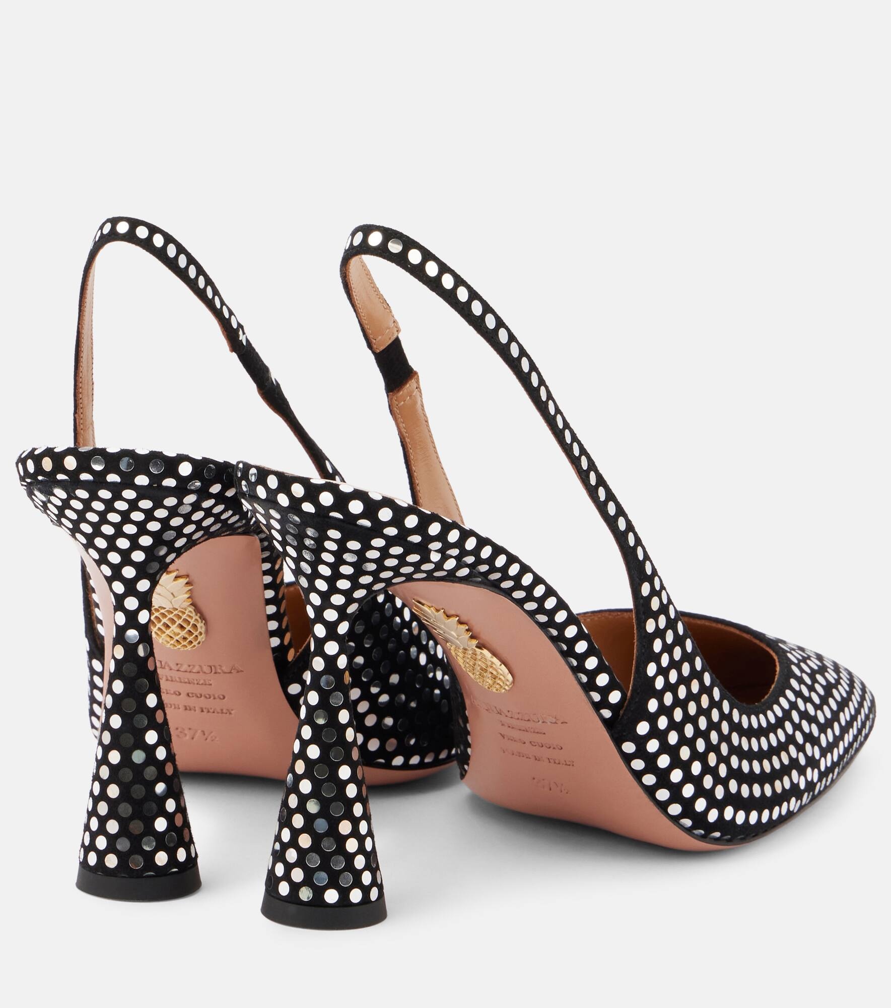 Amore embellished leather slingback pumps - 3