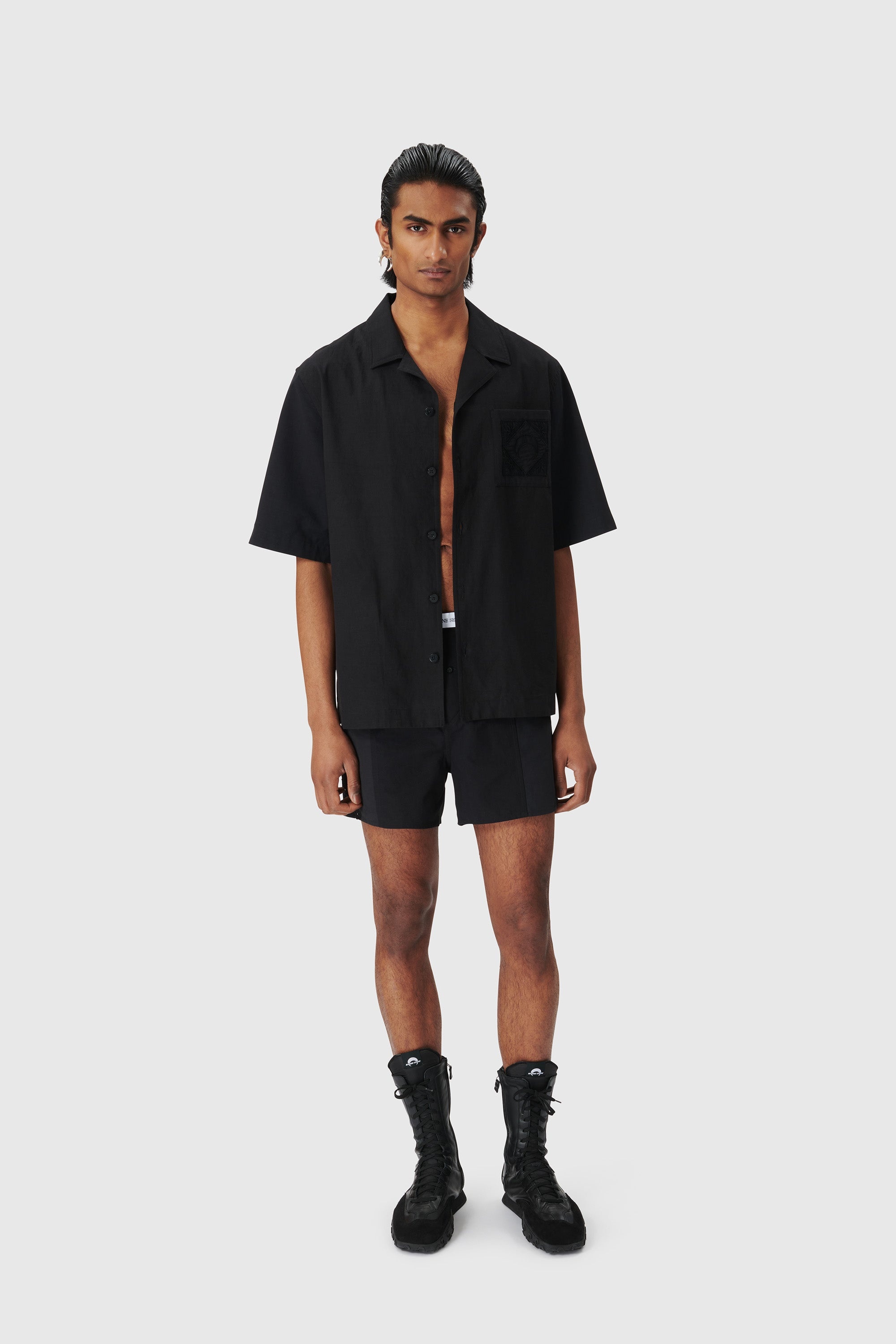 REGENERATED HOUSEHOLD LINEN BOWLING SHIRT - 2