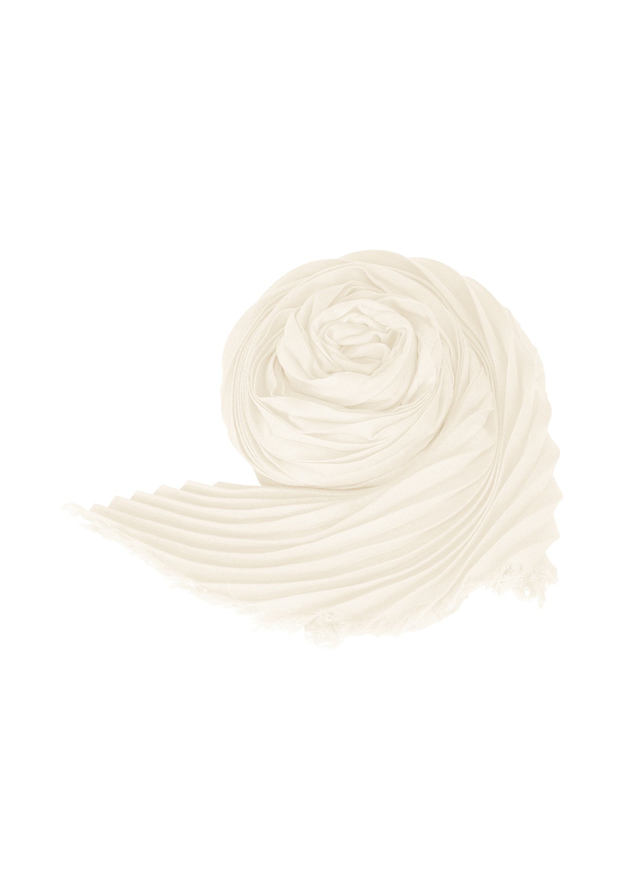 SILK WOOL PLEATS STOLE - 1