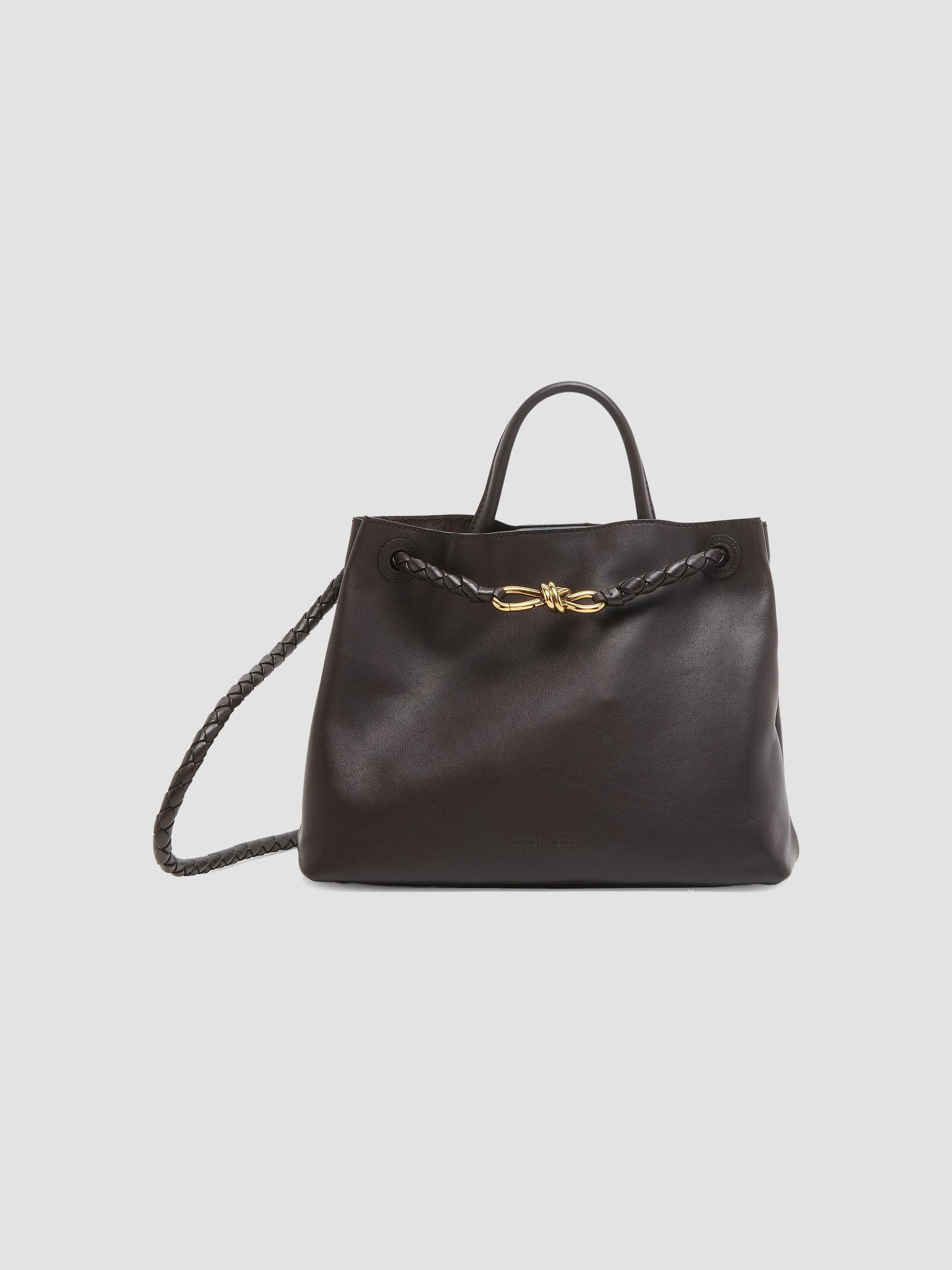 Women's Andiamo Medium Leather Top Handle Bag - Fondant - 1