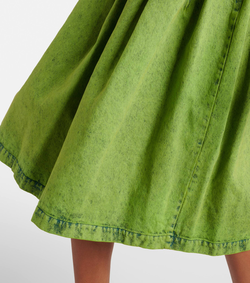 Pleated denim midi skirt 5