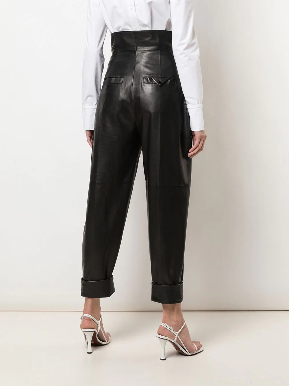 high-waisted cropped trousers - 4