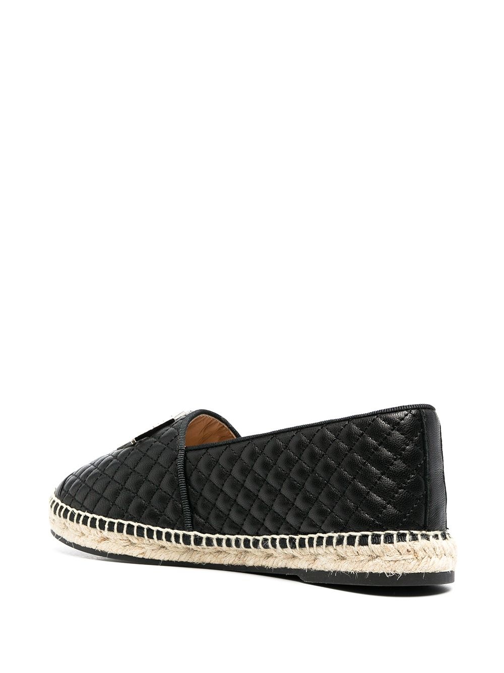 logo-plaque leather espadrilles - 3