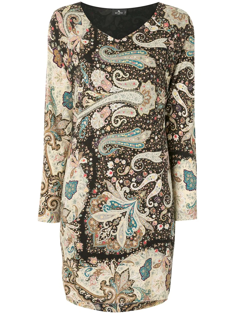 paisley-print shift dress - 1