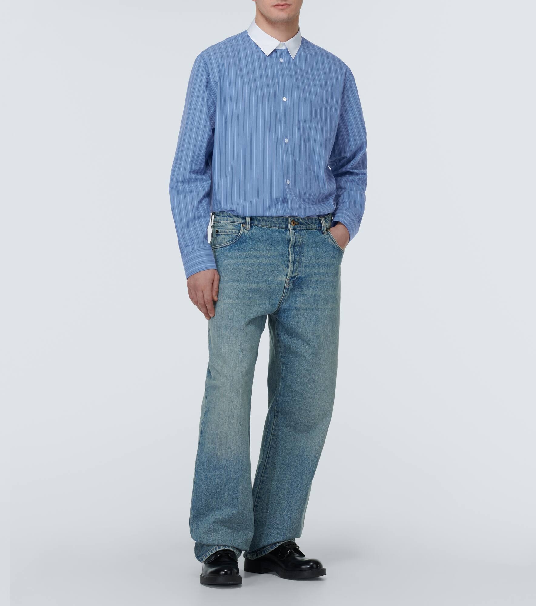Striped cotton poplin shirt - 2