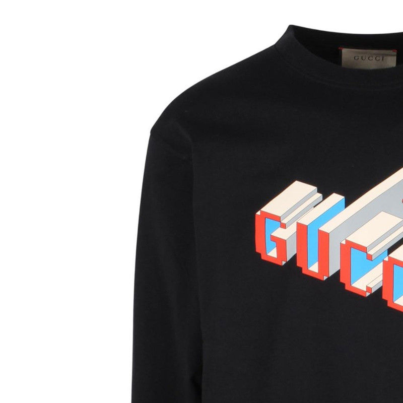 GUCCI Gucci Cotton Jersey Long Sleeve T-shirt 'Black' 774304-XJF69-1152 outlook