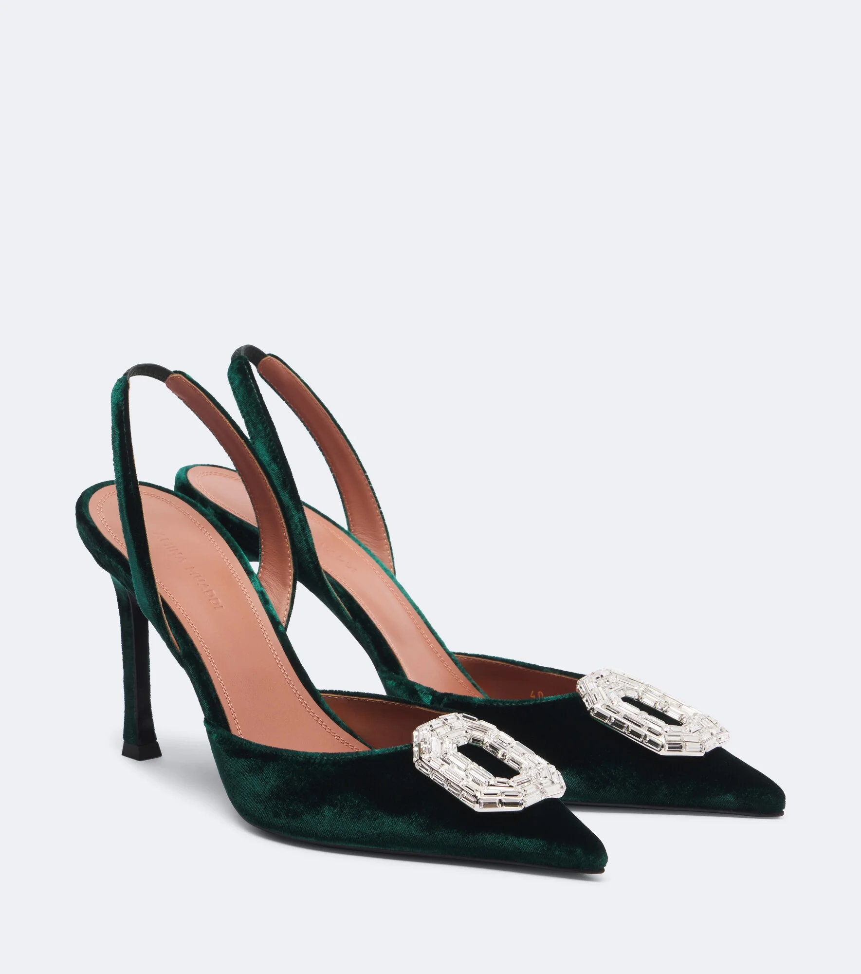 Camelia embellished velvet slingback pumps - 1