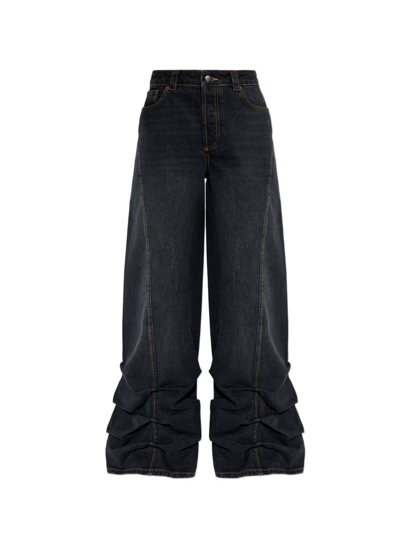 ruched straight jeans 1
