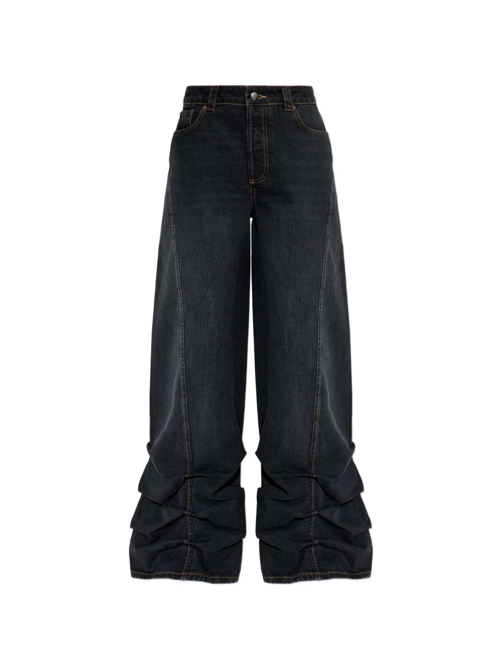 ruched straight jeans - 1