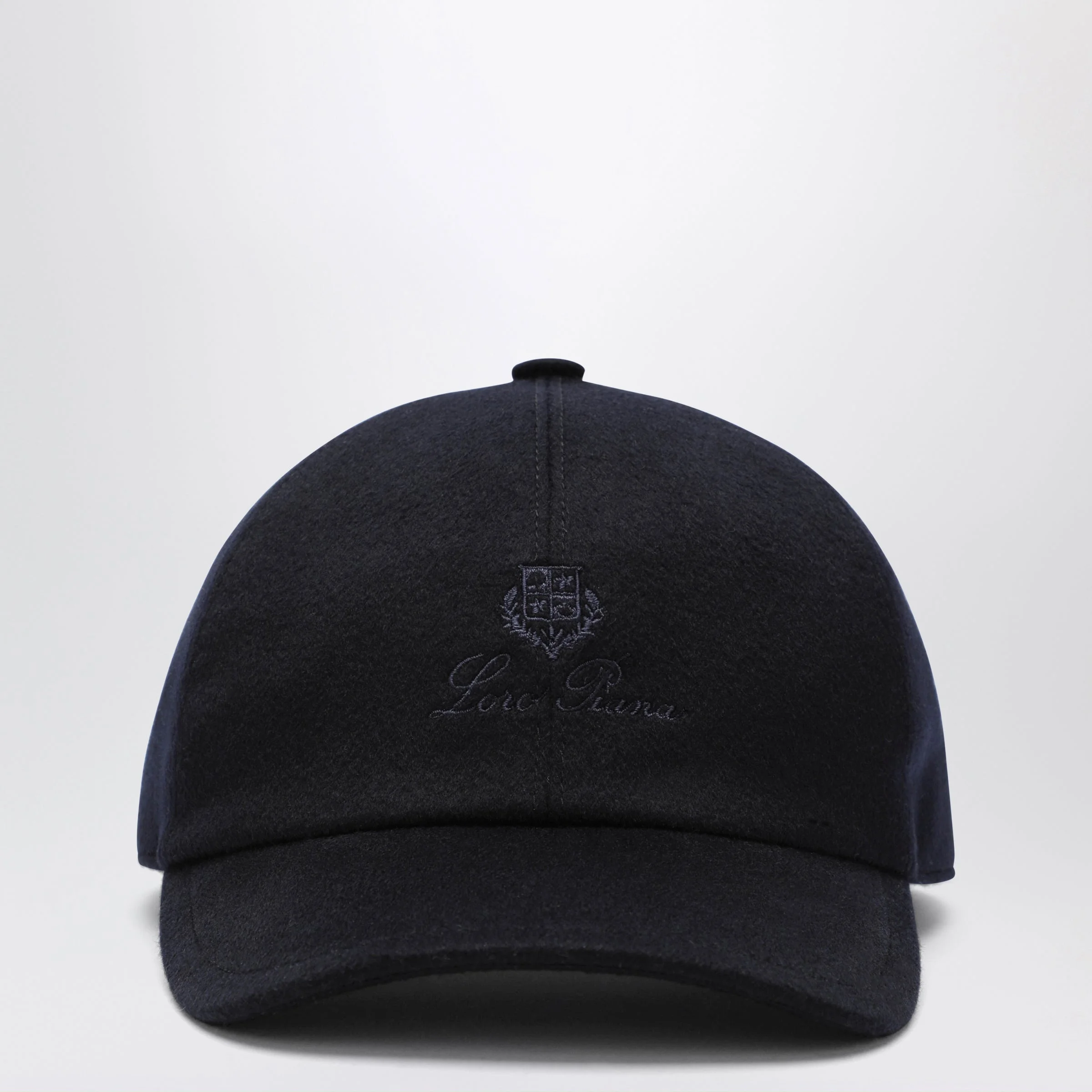 Navy Blue Cashmere Baseball Cap - 1