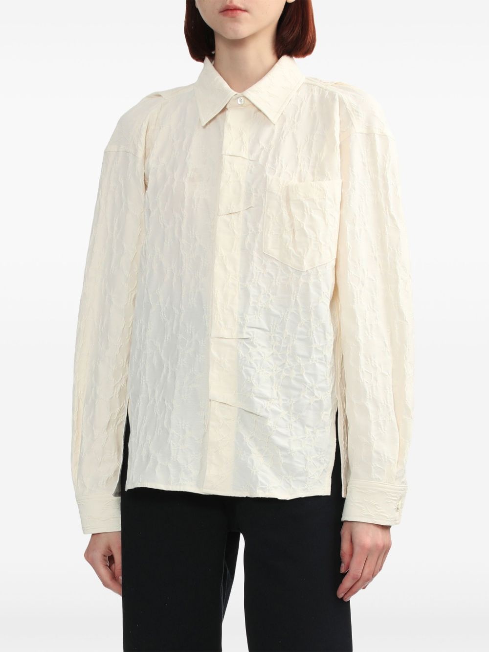 crinkled point-collar shirt - 3