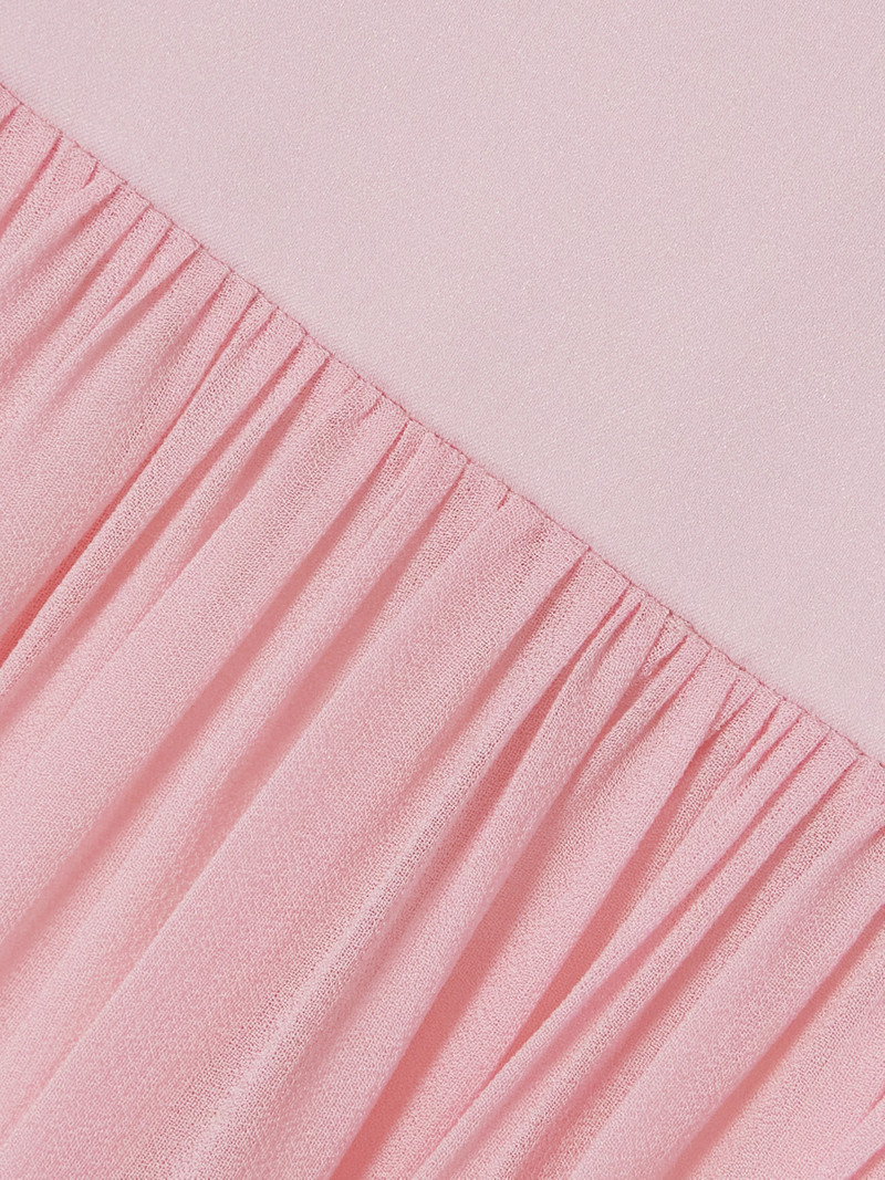 Solene Pleated Satin-trimmed Chiffon Maxi Skirt 4