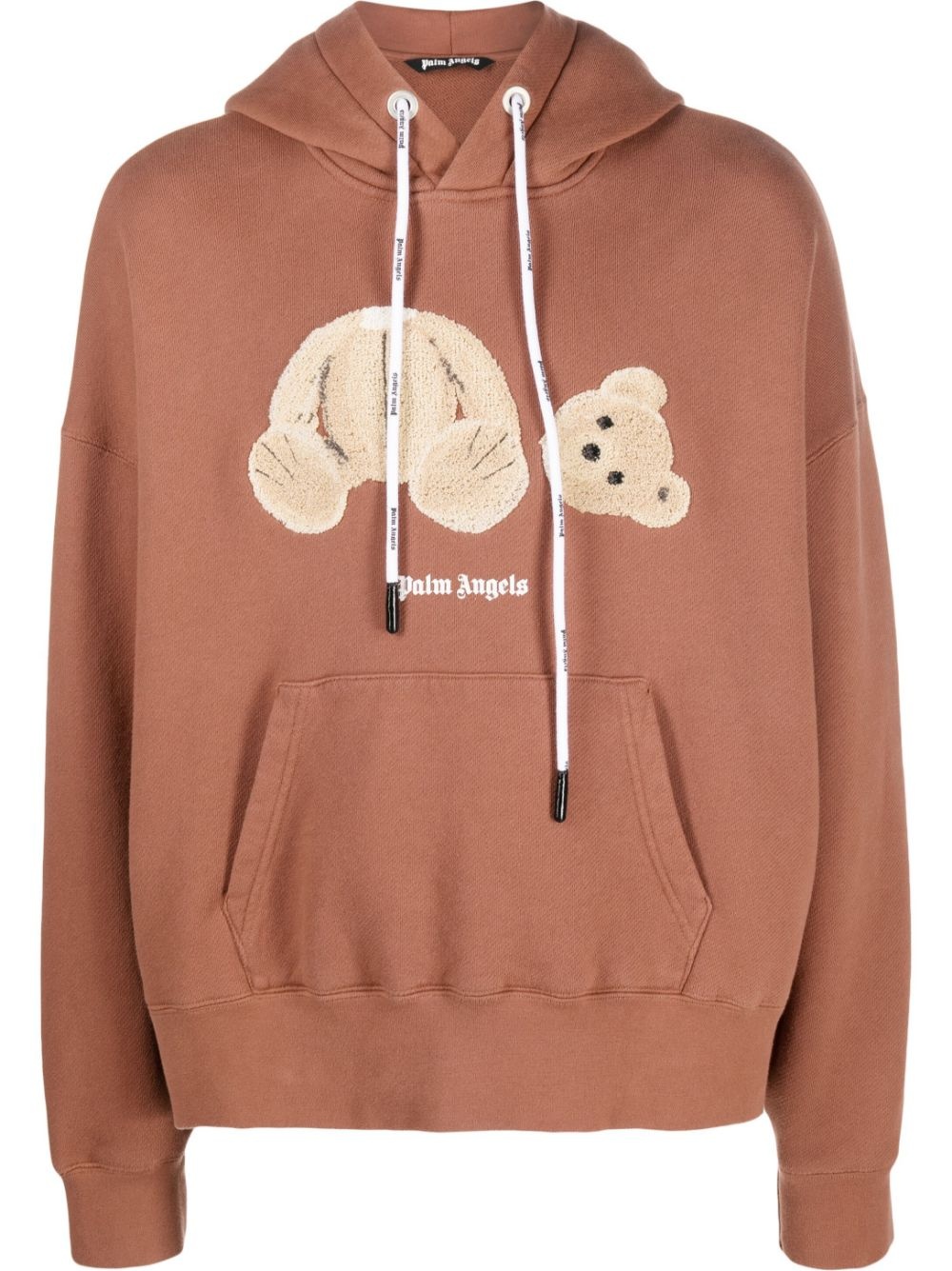 Bear logo-print relaxed hoodie - 1