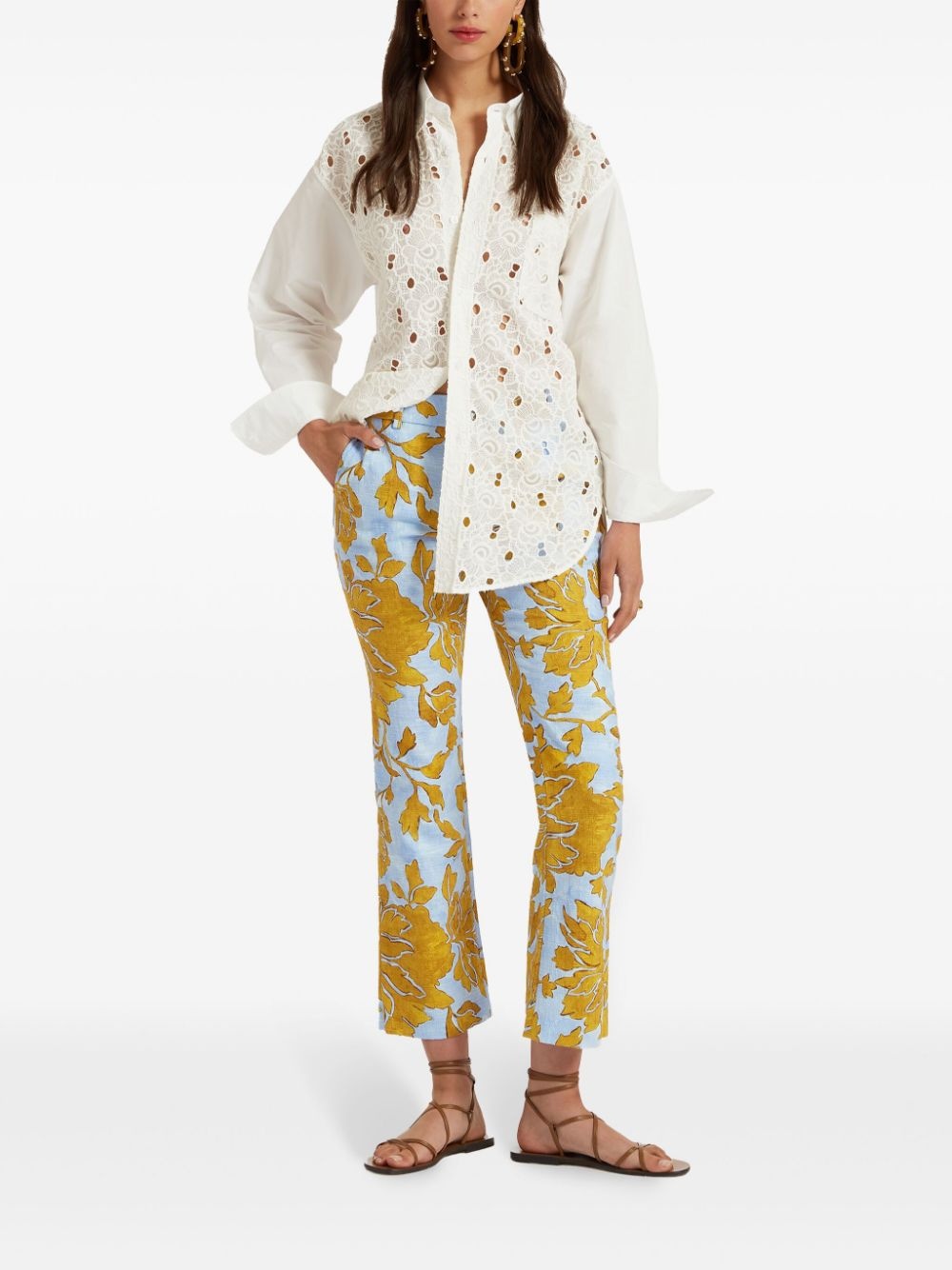 24/7 floral-print cropped trousers - 2