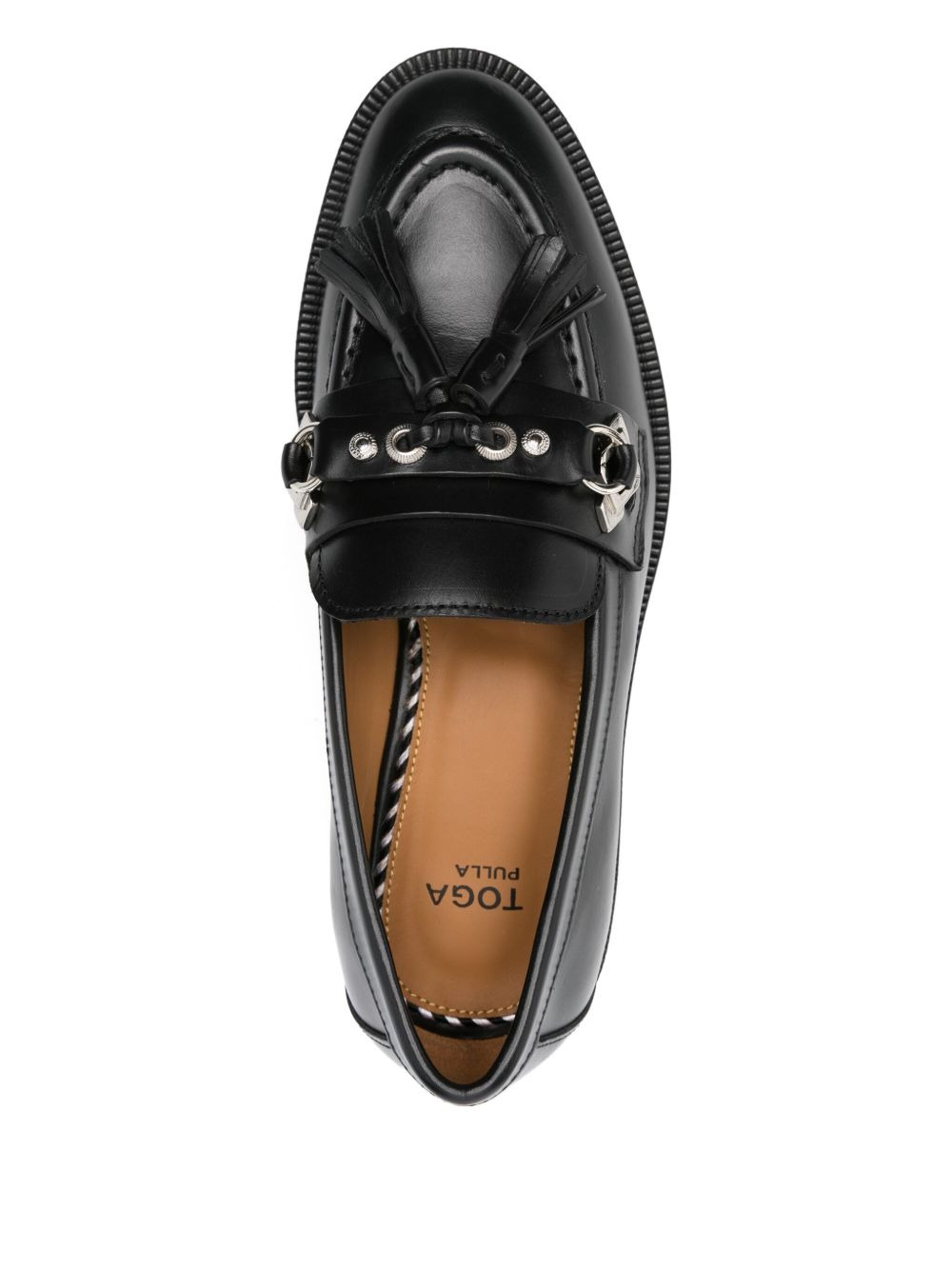 tassel-embellished leather loafers - 4
