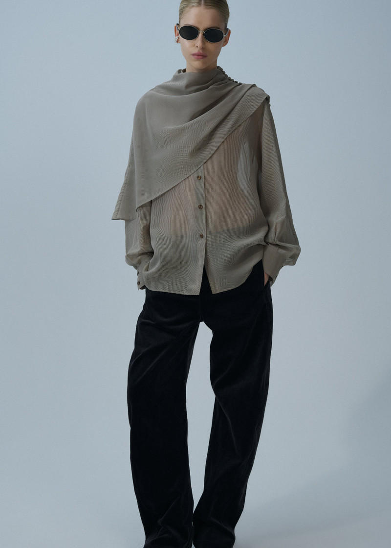MAGDA BUTRYM Classic oversized shirt in brown outlook