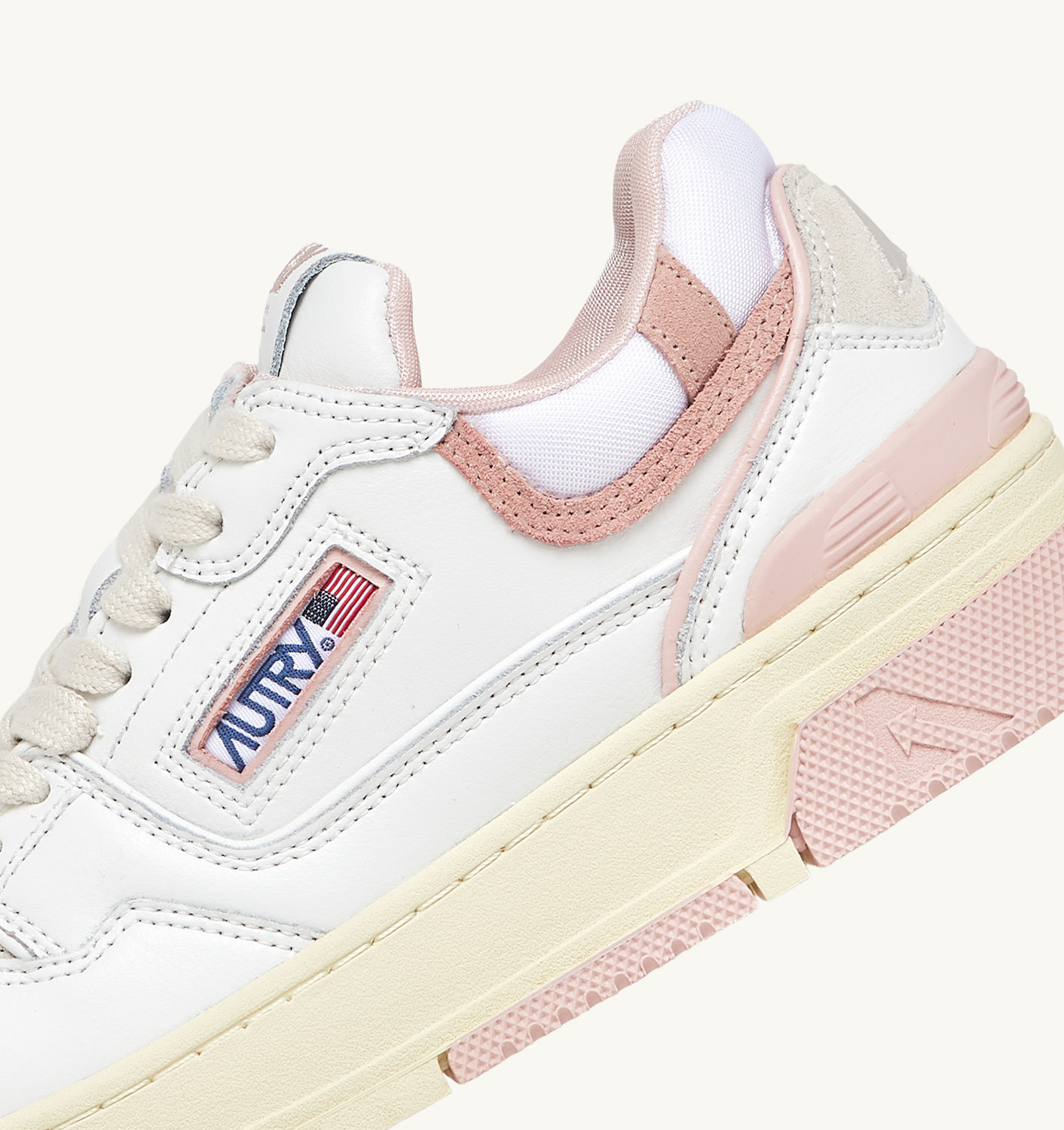 CLC LOW SNEAKERS IN WHITE LEATHER AND POWDER PINK SUEDE - 6