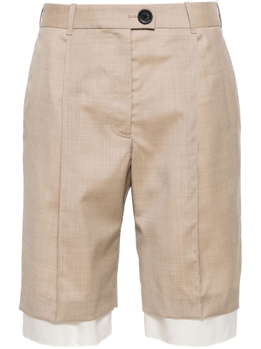 layered-effect tailored shorts - 1