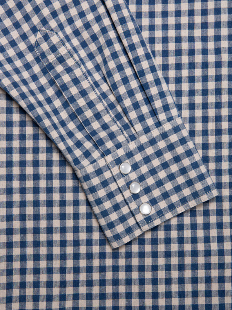 Nudie Jeans Sigge Gingham Cowboy Shirt Indigo outlook
