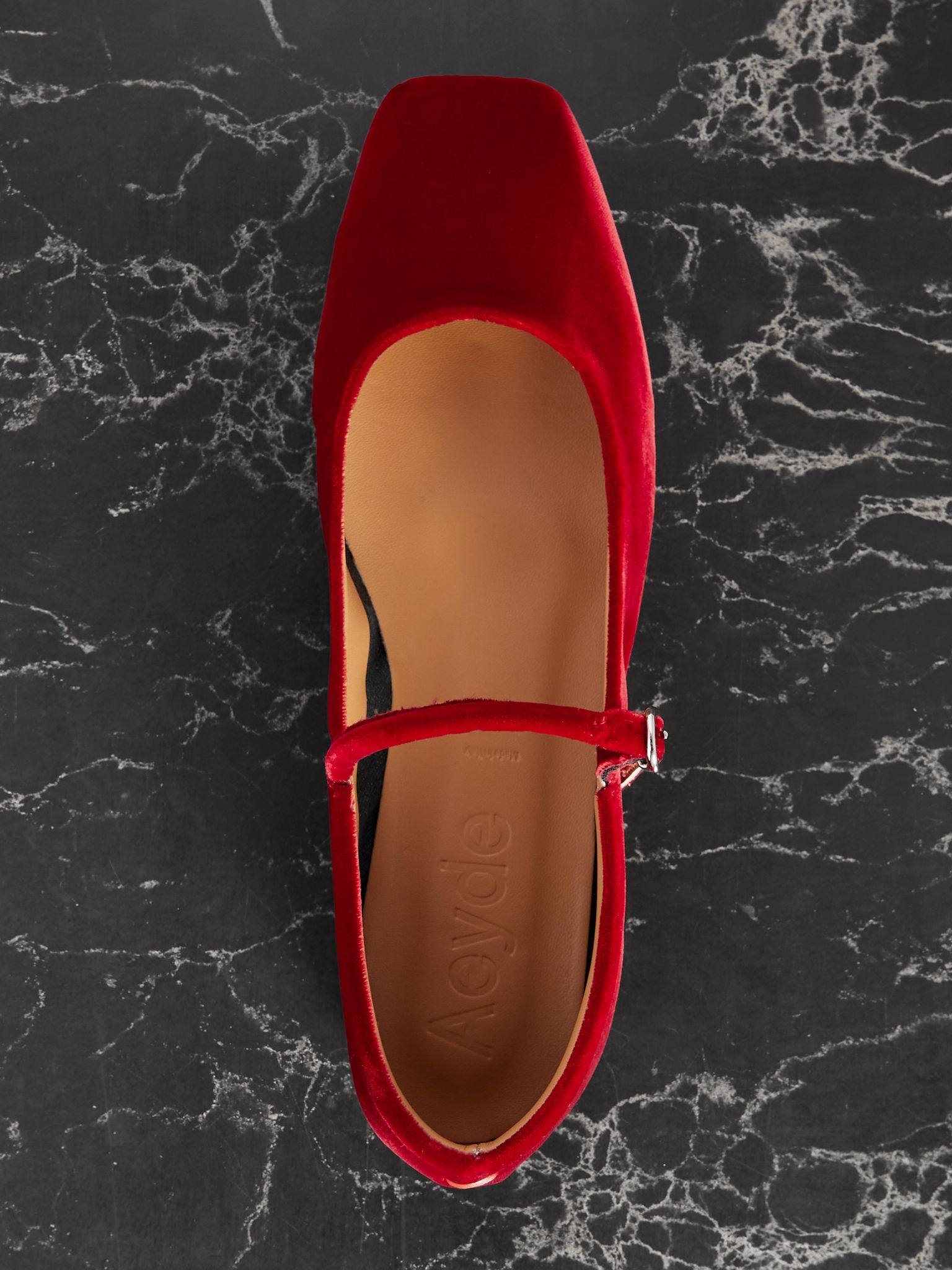 Uma velvet Mary Jane ballet flats Red - 5