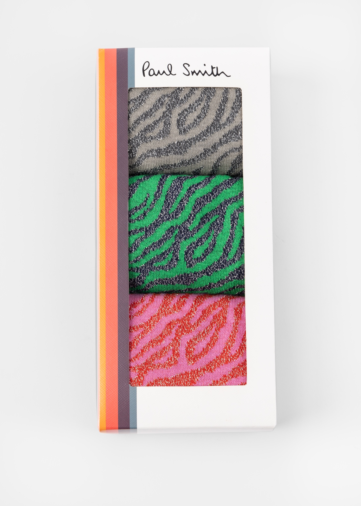 Women's Zebra Glitter Socks Three Pack - 2