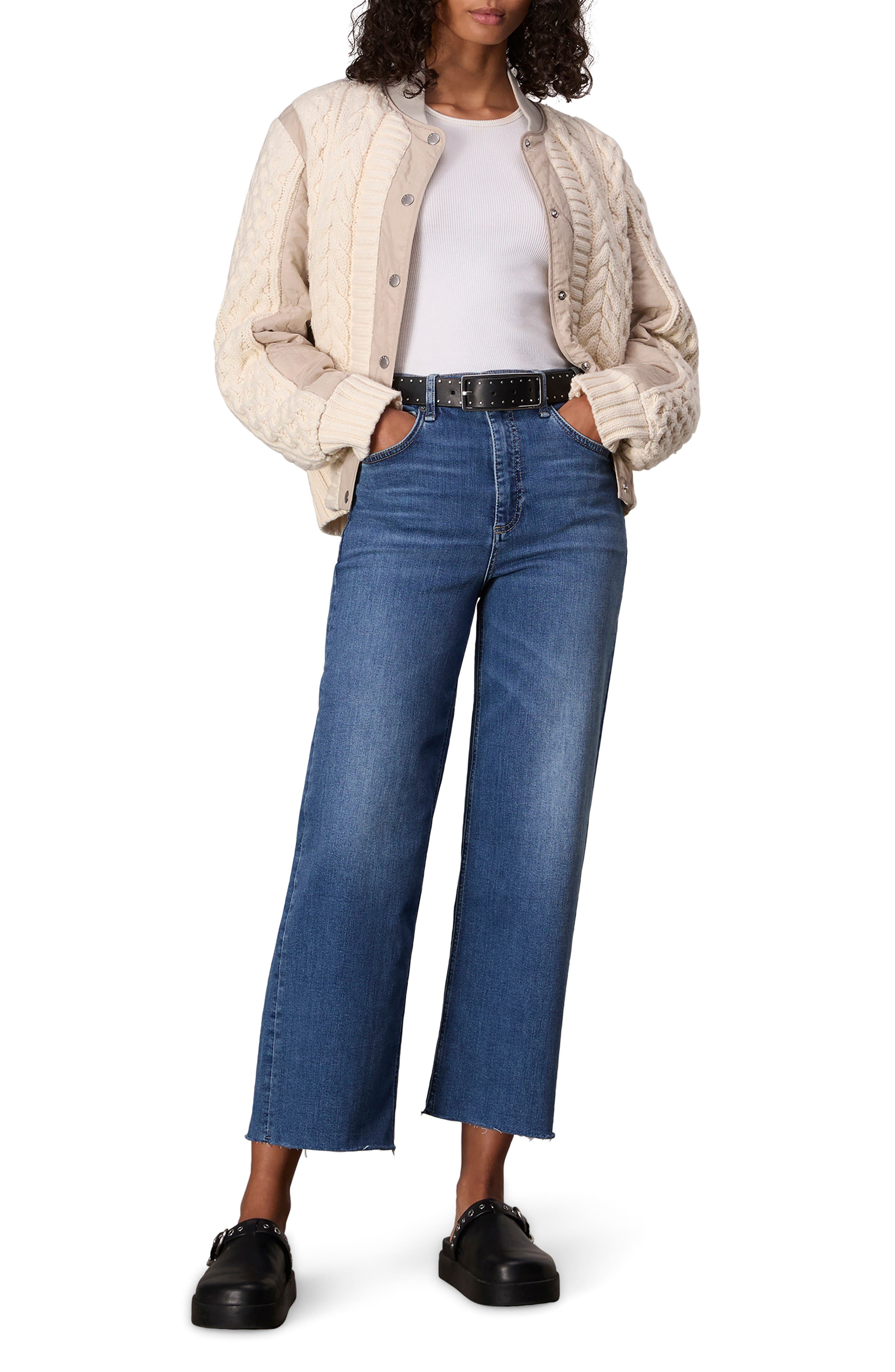 rag & bone Epic Andi Raw Hem High Waist Ankle Wide Leg Jeans in Scout at Nordstrom - 6