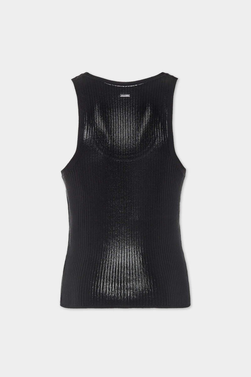 COATED RIBBED KNIT TOP - 2