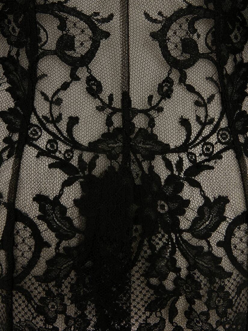 Lace Insert Jacket in Black - 2